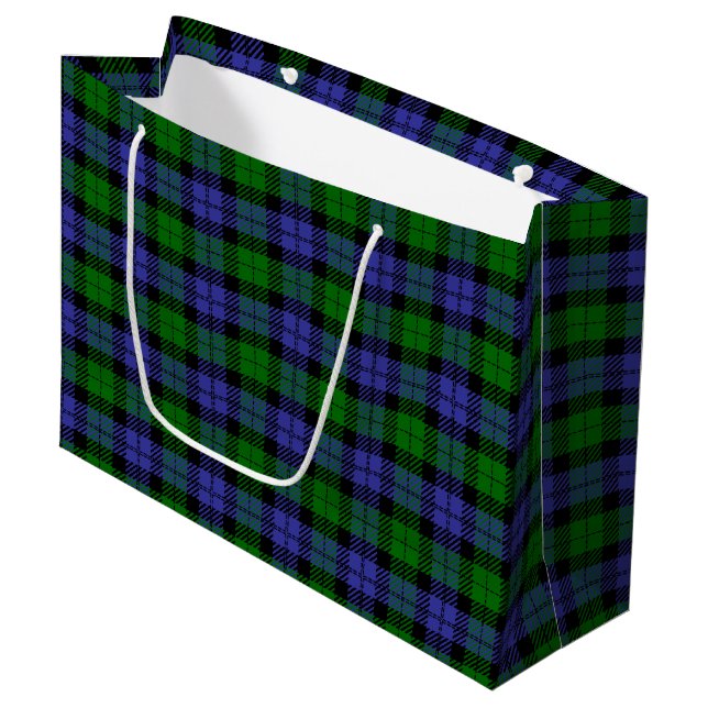 Grand Sac Cadeau tartan écossais (Devant Angle)