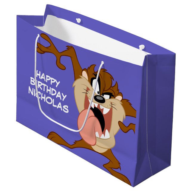 Grand Sac Cadeau TAZ™ | Sticking Out Sa Langue (Devant Angle)