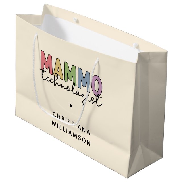 Grand Sac Cadeau Technologue Mammographie sur mesure (Devant Angle)