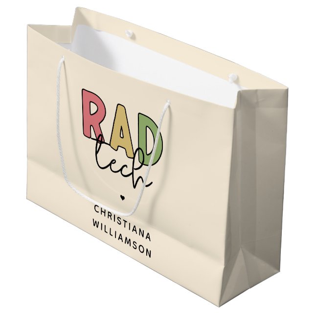 Grand Sac Cadeau Technologue radiologique sur mesure Rad Tech Radio (Devant Angle)