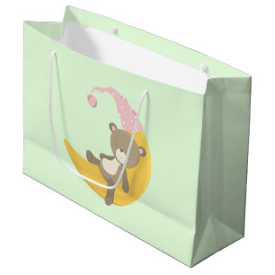 Grand Sac Cadeau Teddy Bear sur Crescent Moon