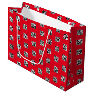 Grand Sac Cadeau Téléchargez votre propre code QR Motif répétitif