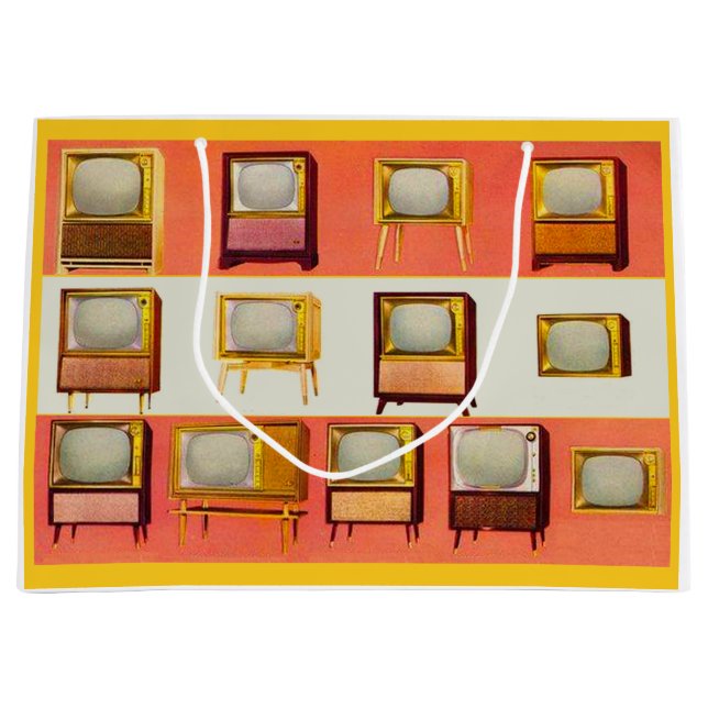 Grand Sac Cadeau Téléviseurs imprimés en 1956 (Devant)