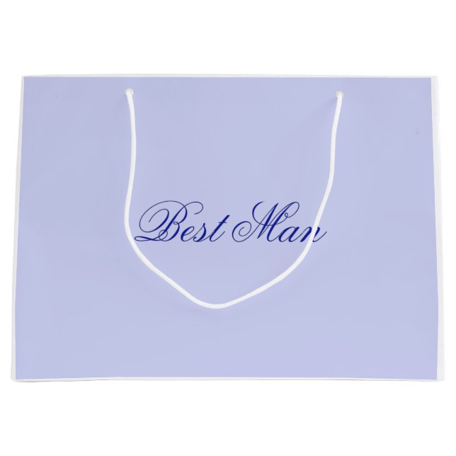 Grand Sac Cadeau Témoin élégant bleu (Devant)