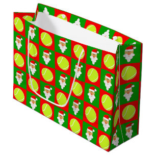 Grand Sac Cadeau Tennis Ball & Santa Clause Joueur sportif Noël