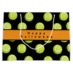 Grand Sac Cadeau Tennis Happy Halloween avec balle partout