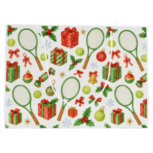 Grand Sac Cadeau Tennis Noël ballon et raquettes cadeaux pour la fê