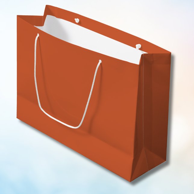 Grand Sac Cadeau Terracotta Orange Solide Couleur Chaleureuse & Con (Créateur téléchargé)