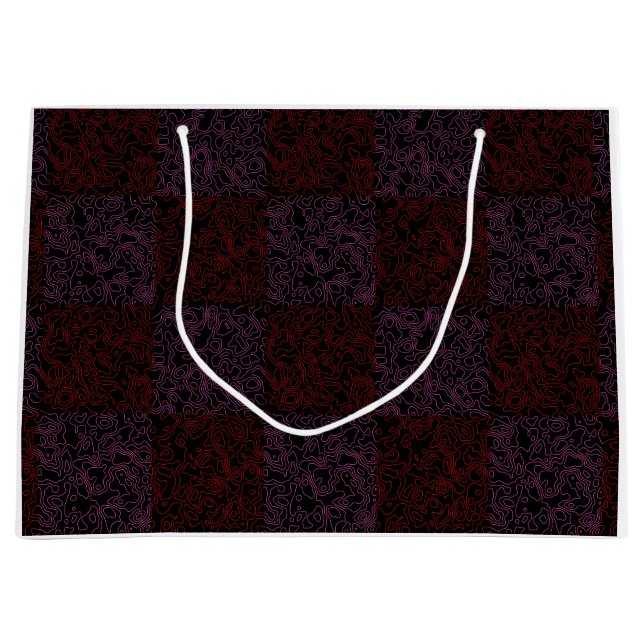 Grand Sac Cadeau Terrain Motif Rouge 01x4B Black BG (Devant)