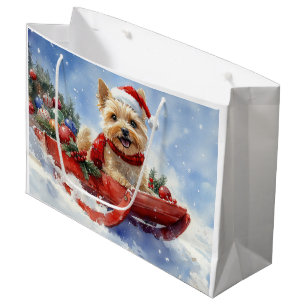 Grand Sac Cadeau Tervueren dans un traîneau Qu'il neige Noël
