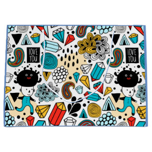 Grand Sac Cadeau Tête folle