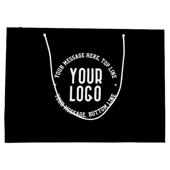 Grand Sac Cadeau Texte personnalisable et logo ou image téléchargé (Dos)