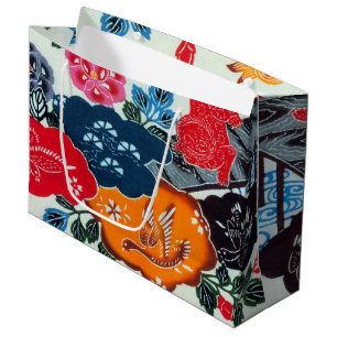 Grand Sac Cadeau Textile japonais Kimono vintage (Bingata)