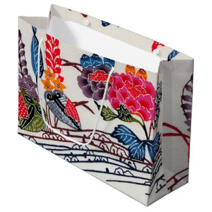 Grand Sac Cadeau Textile japonais Kimono vintage (Bingata)
