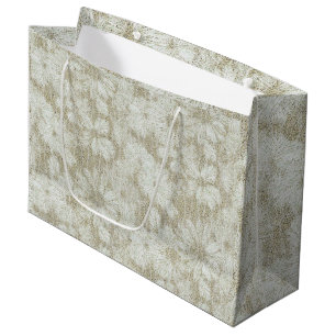 Grand Sac Cadeau Texture crémeuse veloutée de marguerite florale