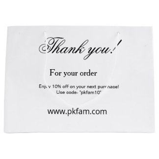 Grand Sac Cadeau Thank you for purchase pink family business detail