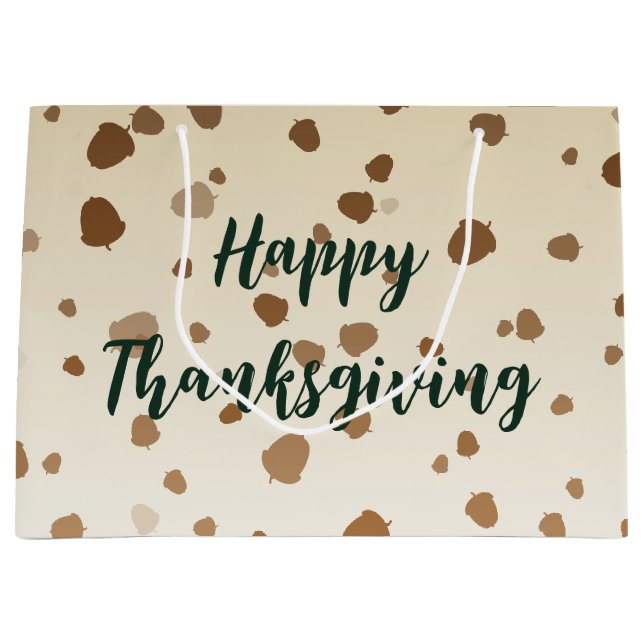 Grand Sac Cadeau Thanksgiving Acorns (Devant)