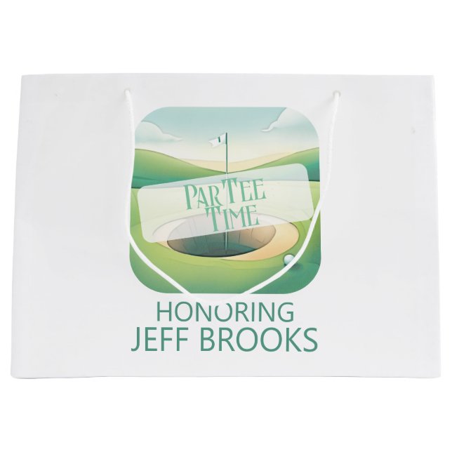 Grand Sac Cadeau Thème de golf (Devant)
