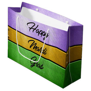 Grand Sac Cadeau Thème gras Mardi audacieux de SlipperyJoe violet o