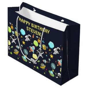 Grand Sac Cadeau Thème spatial cool - Astronauts & Rocket Ships