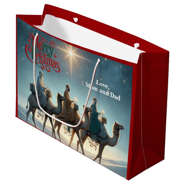Grand Sac Cadeau Three Wise Men Christmas (Devant Angle)