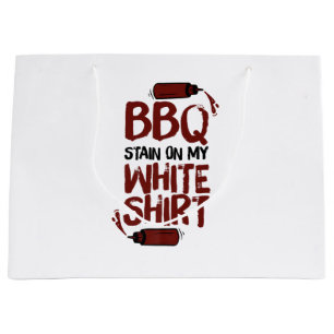 Grand Sac Cadeau Tige barbecue sur mon blanc Premium