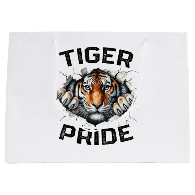 Grand Sac Cadeau Tiger Pride Retro Tiger School (Devant)