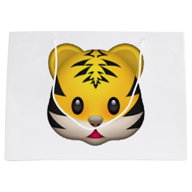 Grand Sac Cadeau Tigre - Emoji (Devant)