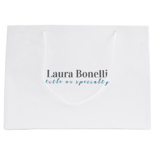 Grand Sac Cadeau Titre de nom simple Moderne Minimaliste Profession