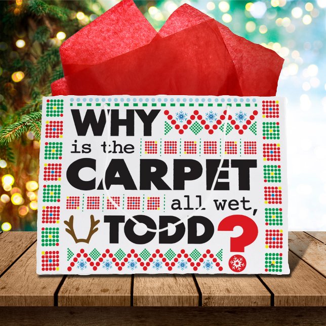 Grand Sac Cadeau Todd Margo Tapis drôle Rouge laide de Noël (Créateur téléchargé)