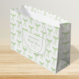 Grand Sac Cadeau Toile Noeud Papillon Vert qui se Noue Salle de Mar
