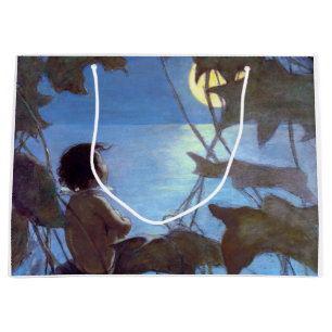 Grand Sac Cadeau Tom regarde la lune, Jessie Willcox Smith