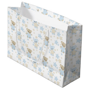 GRAND SAC CADEAU TONS DE BLEU & TAN NOUNOURS & ÉTOILES