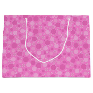 Grand Sac Cadeau Tons rose Lilac avec pois dans les années 60 rétro