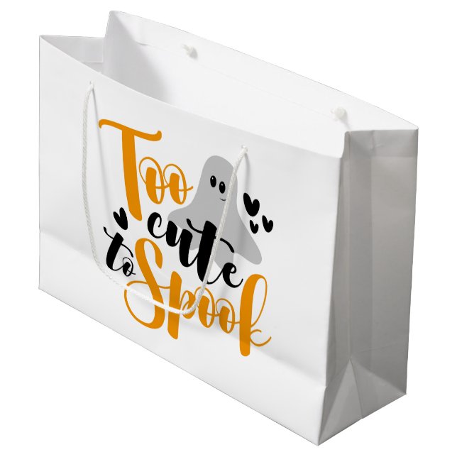 Grand Sac Cadeau Too Cute To Spook Ghost Halloween Funny Hoodie (Devant Angle)