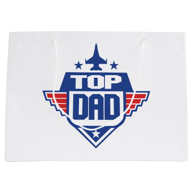 Grand Sac Cadeau Top Papa Avion (Devant)