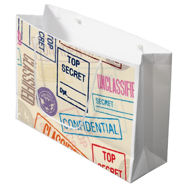 Grand Sac Cadeau Top secret - gardez (Devant Angle)