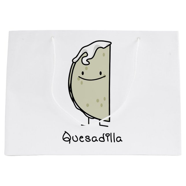 Grand Sac Cadeau Tortilla grillée par Mexicain de Quesadilla avec (Devant)