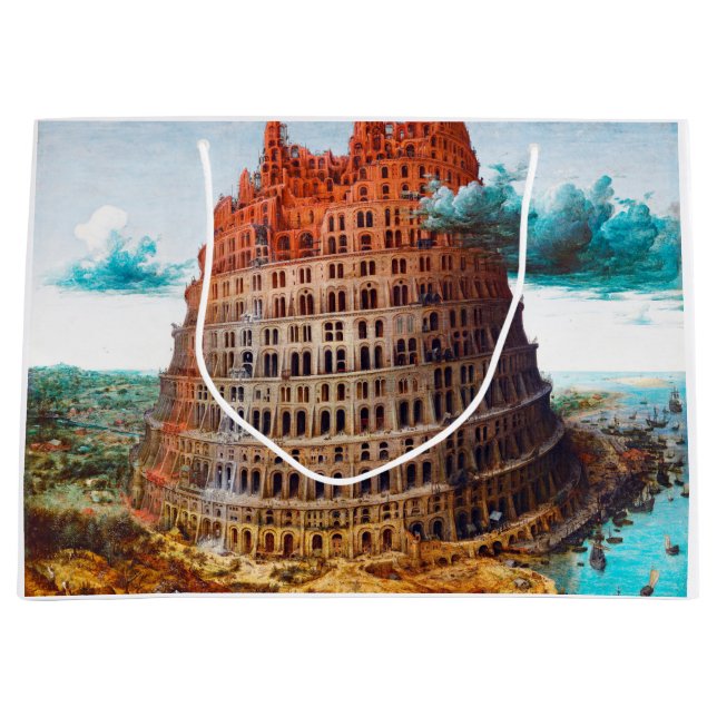 Grand Sac Cadeau Tour de Babel, Pieter Bruegel l'Ancien (Devant)