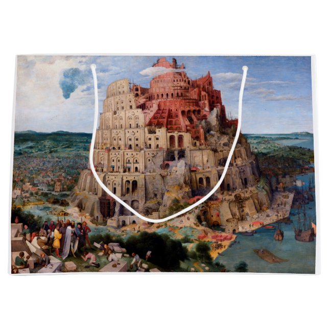 Grand Sac Cadeau Tour de Babel, Pieter Bruegel l'Ancien, 1563 (Devant)