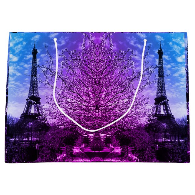 Grand Sac Cadeau Tour Eiffel vintage Paris (Devant)