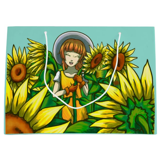 Grand Sac Cadeau Tournesols (Devant)