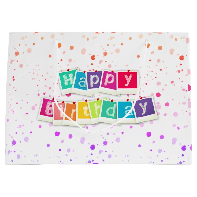 Grand Sac Cadeau Tout le bien à l'anniversaire (Devant)