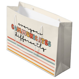 Grand Sac Cadeau Tout Le Monde Coloré Communique Différemment