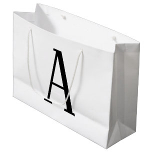 Grand Sac Cadeau Toute lettre Noir & Blanc ou Couleurs DIY