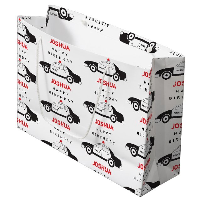 Grand Sac Cadeau Toy Police Car Custom (Devant Angle)