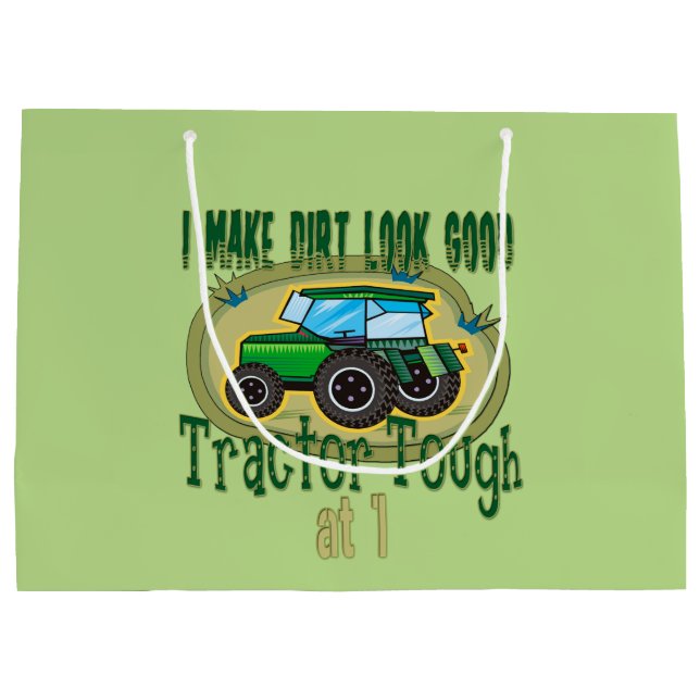 Grand Sac Cadeau Tractor Tough 1er anniversaire (Dos)