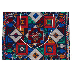 Grand Sac Cadeau Traditionnel Palestine Broderie tatreez coloré