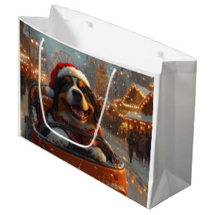 Grand Sac Cadeau Traîneau de Noël de chien de montagne bernois