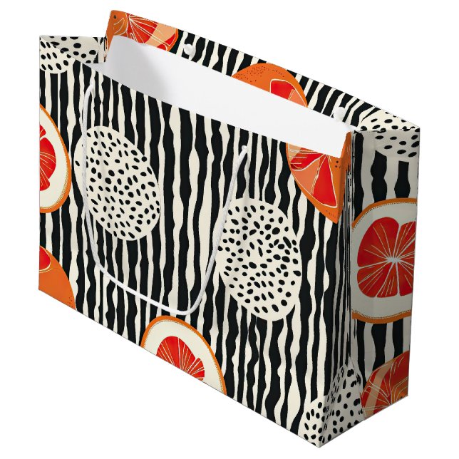 Grand Sac Cadeau Tranches de Citrus Gras (1) (Devant Angle)